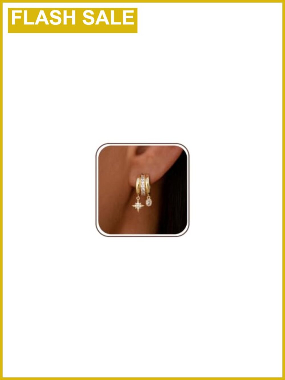 Gold Tone Triple Huggie Chain Dangle Earrings for Women Trendy